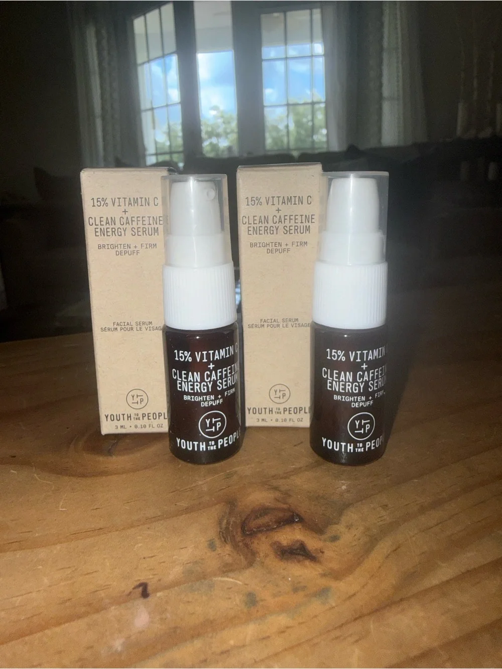 Youth to the people 15% Vitamin C + Clean Caffeine Energy Serum-2 travel bottles